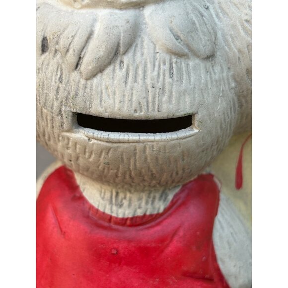 Vintage Ceramic Christmas Mouse Figurine Money Coin Bank With Santa Hat & Candle - Picture 6 of 7